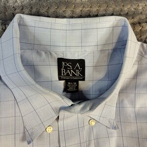 Jos. A. Bank Men's Light Blue Grid Dress Shirt